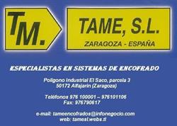 Horario de apertura TAME, S.L. Encofrados, Alfajarín