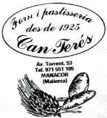 Horario de apertura Forn Can Teres, Manacor