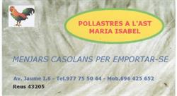 Horario de apertura Pollastres a l'Ast Maria Isabel, Tarragona