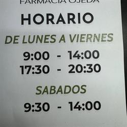 Horario de apertura Farmacia Ldo. Jose Ignacio Ojeda, Novelda