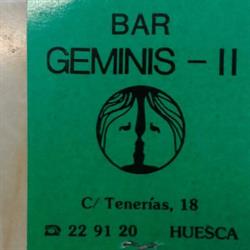 Horario de apertura Bar Geminis II, Huesca