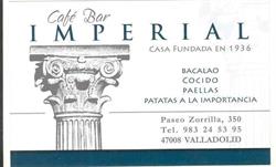 Horario de apertura Café Bar Imperial, Valladolid