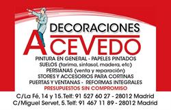 Decoraciones Acevedo en Madrid (Centro) - Horario de apertura