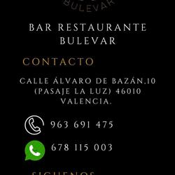 BAR RESTAURANTE BULEVAR en Valencia (El Pla Del Real) - Horario de apertura