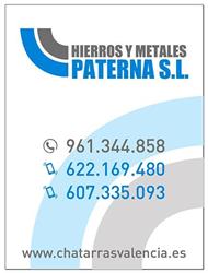 Horario de apertura Hierros y Metales Paterna, 
