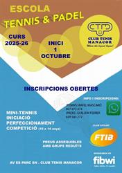 Horario de apertura Club Tenis Manacor, 