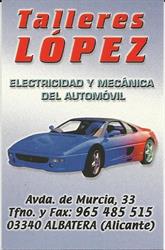 Horario de apertura Talleres Lopez, Albatera