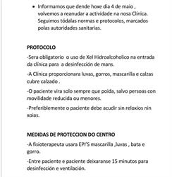 Horario de apertura Clínica De Fisioterapia Ana Meno, Xinzo de Limia