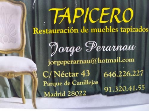 Tapicero Restaurador Jorge Perarnau en Madrid (San Blas-Canillejas) - Horario de apertura
