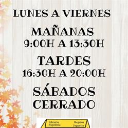 Horario de apertura Librería Pape Idea, Monzón