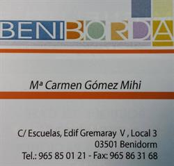 Horario de apertura Beniborda S.l., Benidorm
