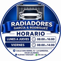 Horario de apertura Taller de Radiadores García, La Gangosa
