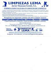 Horario de apertura Limpiezas Lema, Getafe