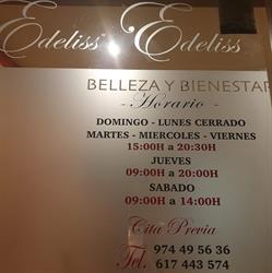 Horario de apertura Edeliss, Biescas