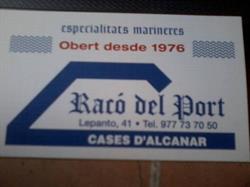 Horario de apertura Restaurant Racó Del Port, Les Cases d'Alcanar