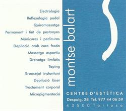 Horario de apertura Centre d'Estètica Montse Balart, Tortosa