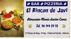 Horario de apertura El Rincon de Javi Pizzeria Restaurante, La Pobla de Farnals