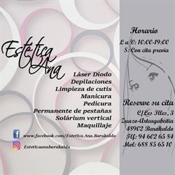 Horario de apertura Estetica Ana, Barakaldo