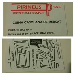Horario de apertura Restaurante Pirineus, Barcelona