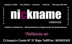 Horario de apertura Nickname Center, Valencia