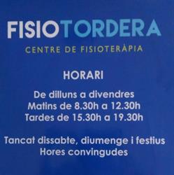 Horario de apertura Fisiotordera, Tordera