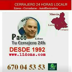 Horario de apertura Cerrajeros Lidon S, Lorca