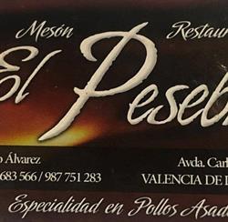 Horario de apertura Mesón Restaurante El Pesebre, Valencia de Don Juan