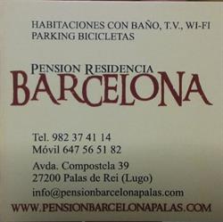 Horario de apertura Pensión Residencia Barcelona, Palas de Rei