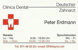 Clinica Dental Peter Erdmann en Palma de Mallorca (Platja De Palma) - Horario de apertura