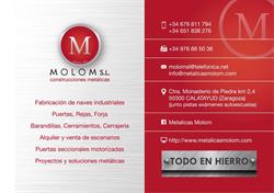 Horario de apertura Construcciones Metalicas Molom S.l., Calatayud