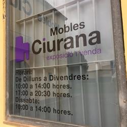 Horario de apertura Mobles Ciurana, Foios