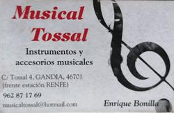 Horario de apertura Musical Tossal, Gandia