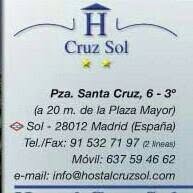 Hostal Cruz Sol en Madrid (Centro) - Horario de apertura