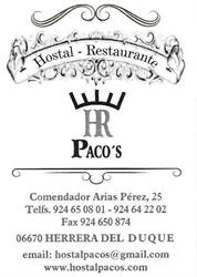 Horario de apertura Hostal Paco, Herrera del Duque