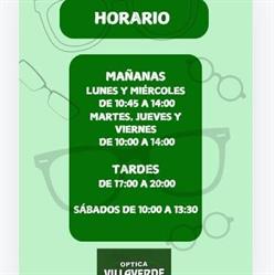 Horario de apertura Optica Villaverde, Villaverde del Río