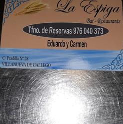 Bar Restaurante ““La Espiga”” en Villanueva de Gállego (Villanueva De Gallego) - Horario de apertura