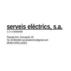 Horario de apertura Serveis Electrics S.A., Capellades