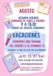 Horario de apertura COPYTOM Copistería y Papelería, Tomares