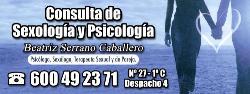 Consulta de Psicología, Sexología y Terapia de Pareja, Beatriz Serrano. en Córdoba (Zona Zoco) - Horario de apertura