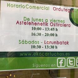 Horario de apertura Ekocartuchos Galdakao, 