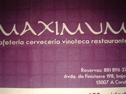 Horario de apertura restaurante-cerveceria maximum, A Coruña