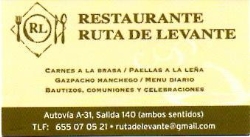 Horario de apertura Restaurante en Almansa Ruta del Levante, 