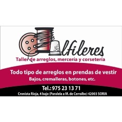 Horario de apertura Taller de arreglos textil y mercería ALFILERES, Soria