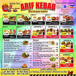 Horario de apertura Arif Kebab, Leganés