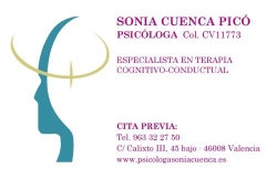 Sonia Cuenca Psicologa en Valencia (Extramurs) - Horario de apertura