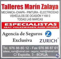 Horario de apertura Talleres Marín Zalaya, Borja