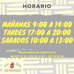 Horario de apertura Nou Barranquet, Massamagrell