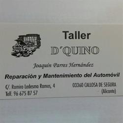 Horario de apertura Taller D?Quino, Callosa de Segura