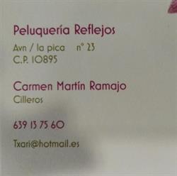 Horario de apertura Peluqueria reflejos, Cilleros