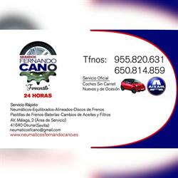 Horario de apertura Neumáticos Fernando Cano, Osuna